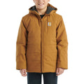 Boys' Insulated Hooded Jacket - Brown