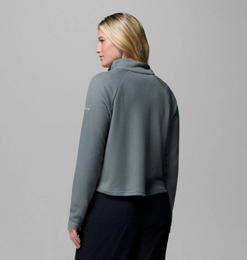 Women's Waffle Knit Half-Snap Shirt - Pink