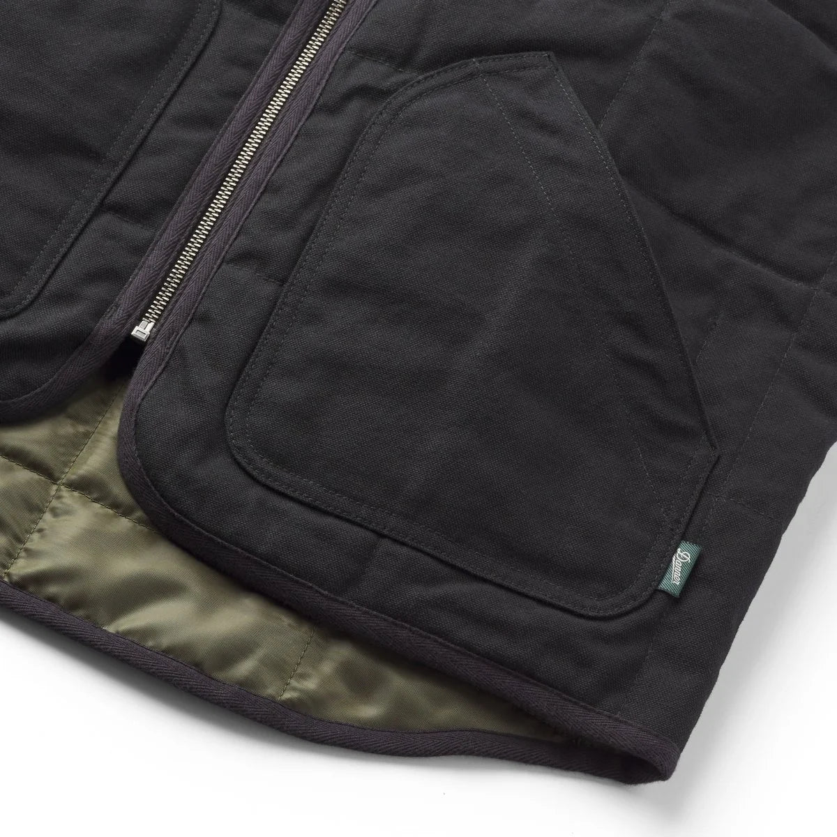 Insulated Cotton Canvas Utility Vest - Black Olive
