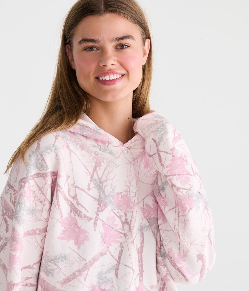 Oversized Camo Fleece Pullover Hoodie