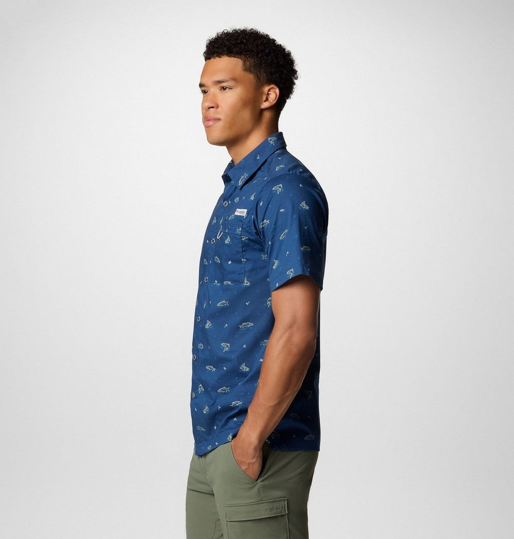 Men's Short-Sleeve Cotton Camp Shirt - Gray