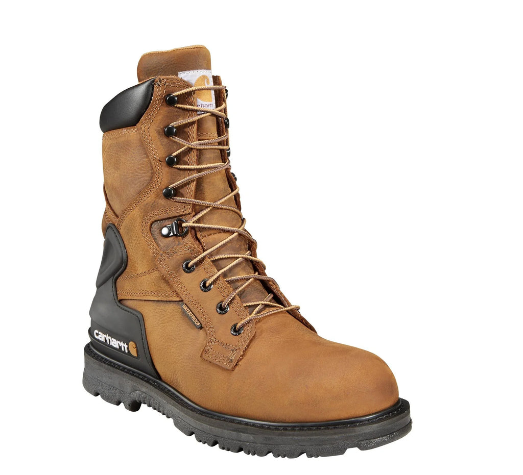 Waterproof 8-Inch Steel Toe Work Boot - Brown