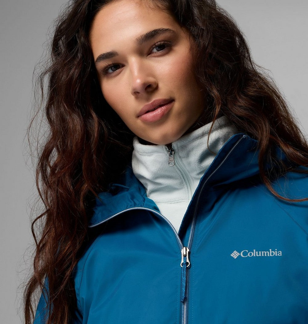 Women's Lined Long Rain Jacket - Blue