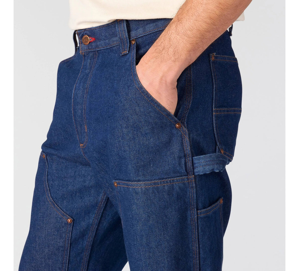 Men's Double-Knee Denim Work Pants - Indigo