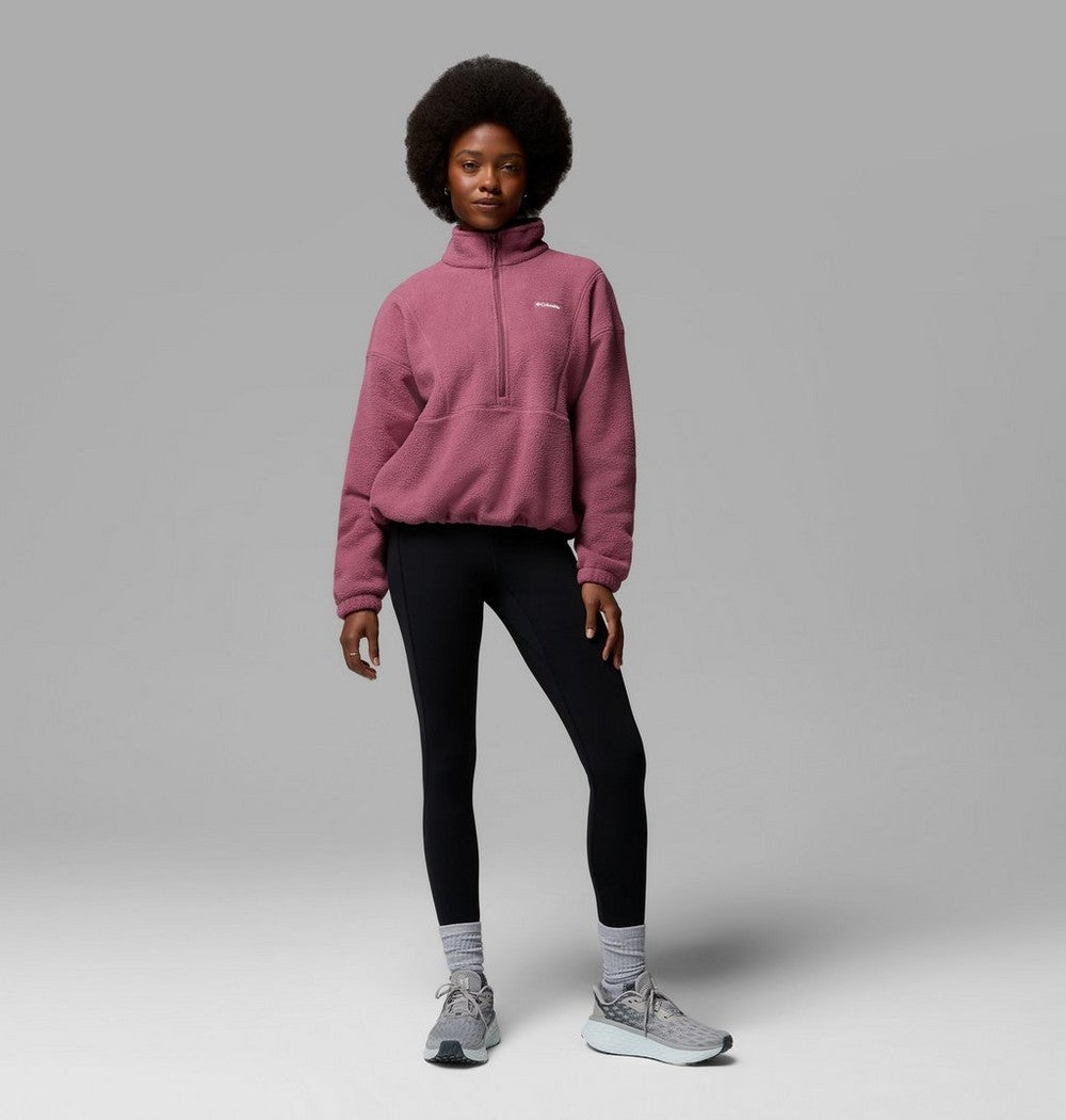 Women's Fleece Half-Zip Pullover - Blue Grey