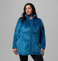 Women's Plus Long Full-Zip Fleece Jacket - Blue