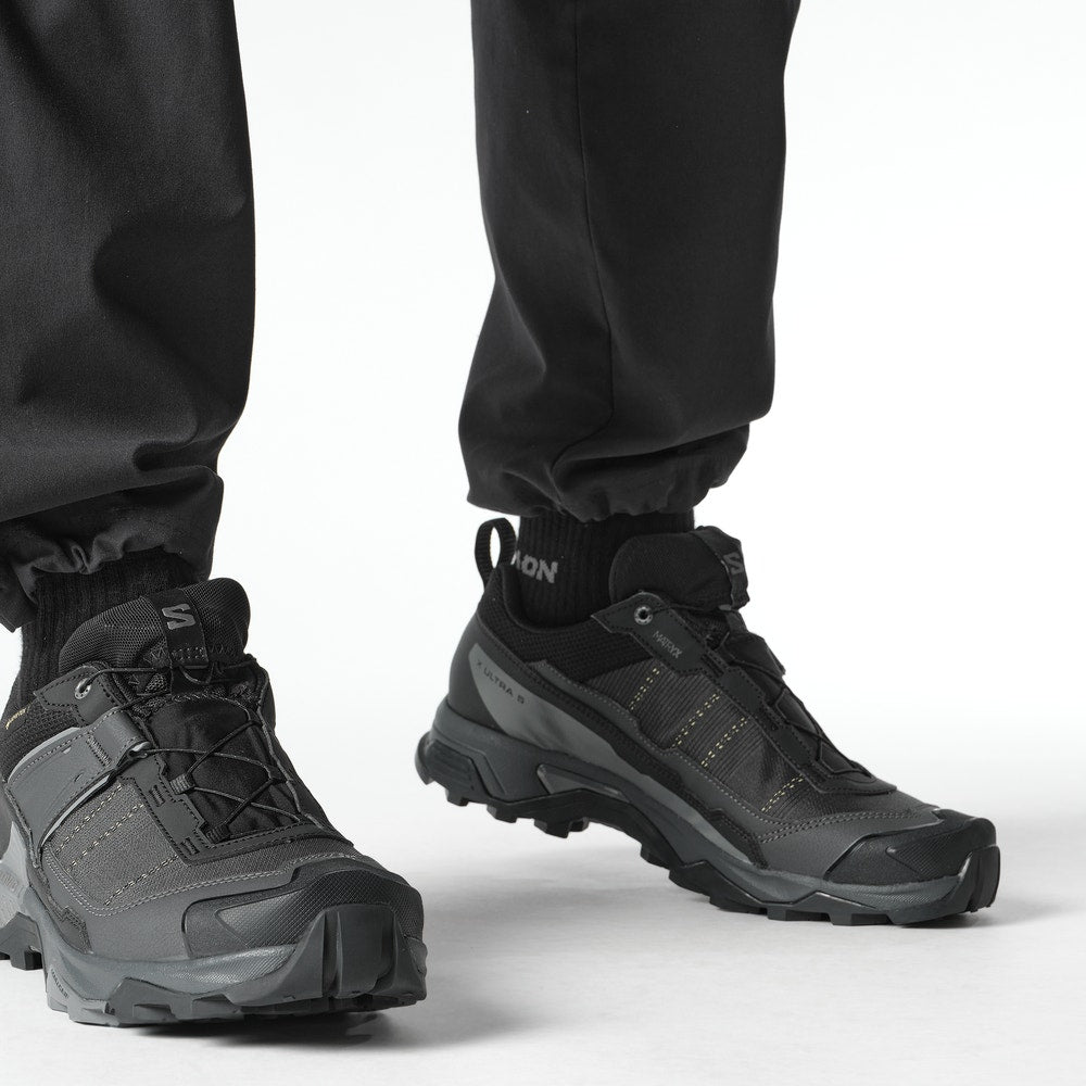 Men's Wide Waterproof Hiking Shoes - Black