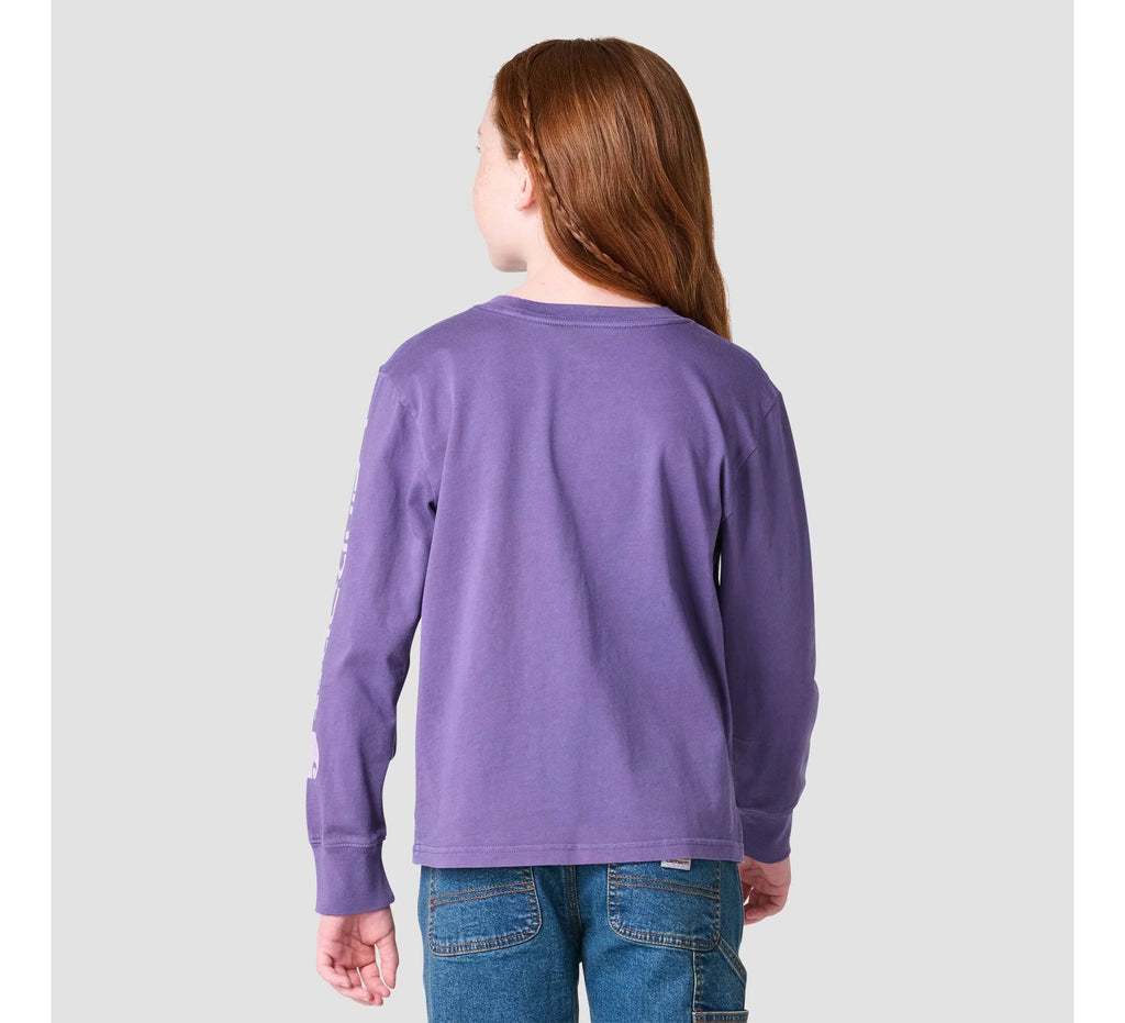 Girls' Long-Sleeve Pocket T-Shirt - Grape
