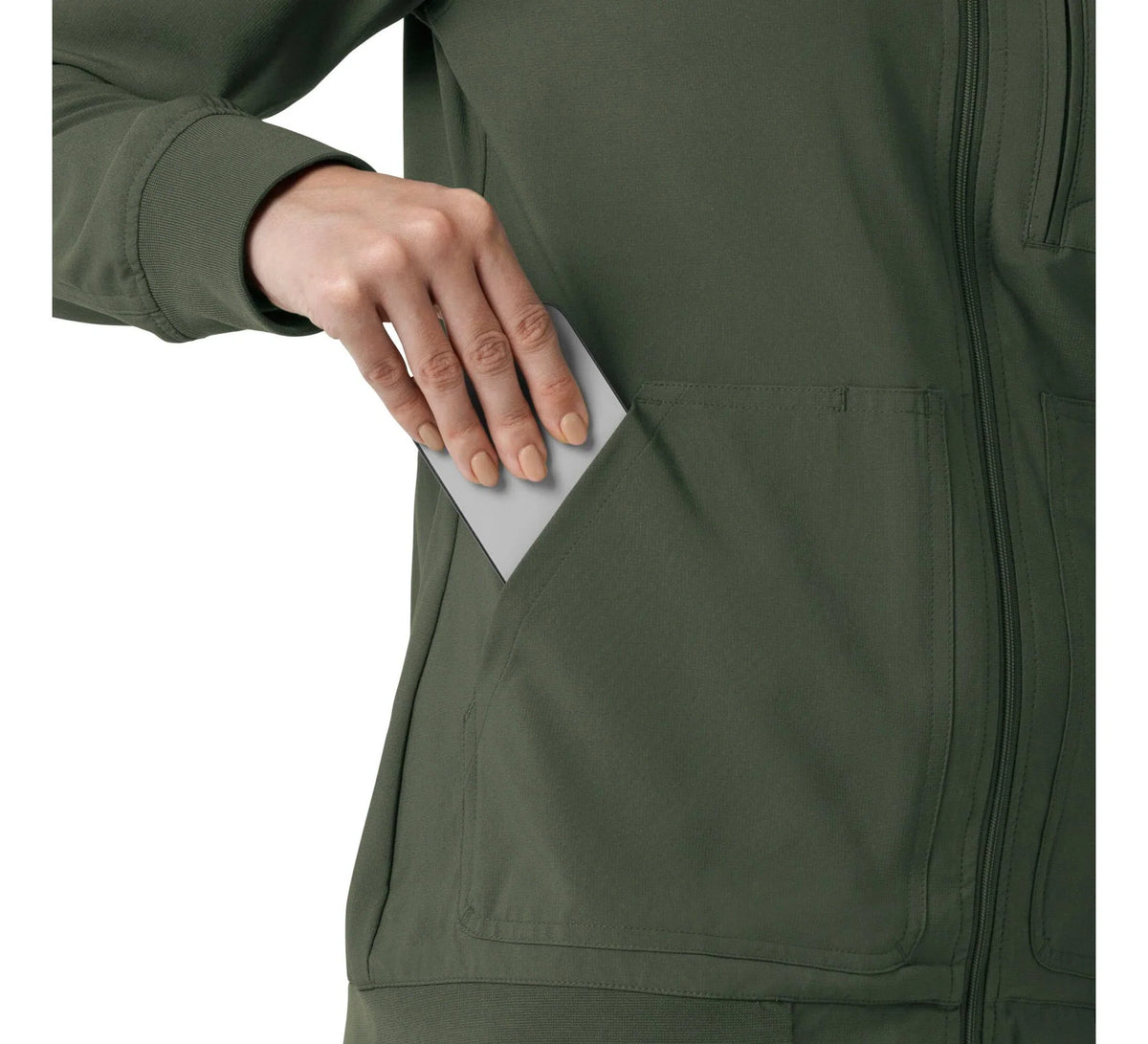 Women's Lightweight Stretch Scrub Jacket - Olive