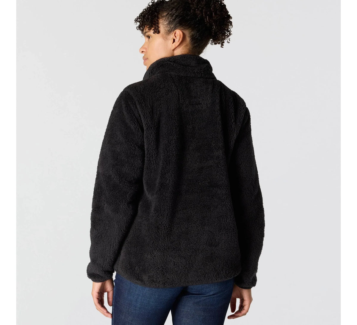 Women's Loose Fit Fleece Pullover - Black