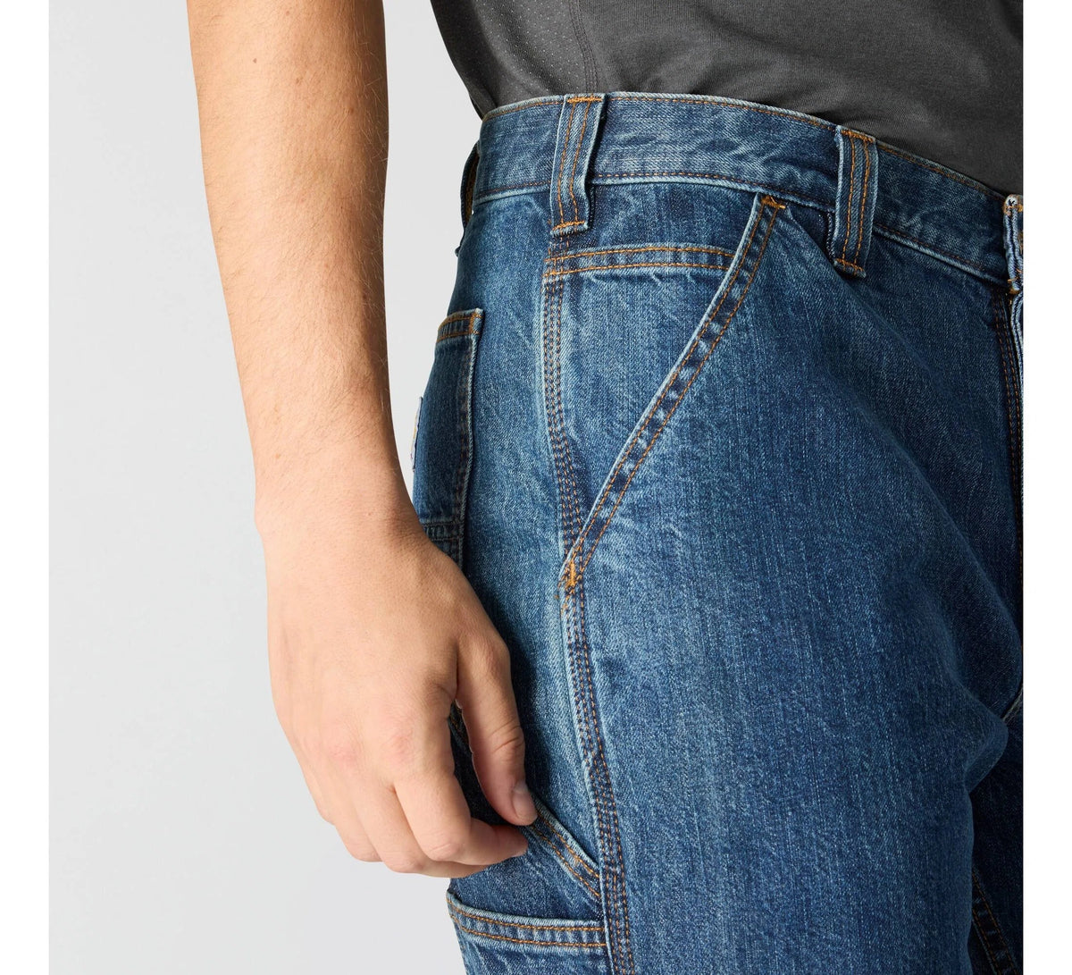Men's Loose Straight Work Jeans - Blue