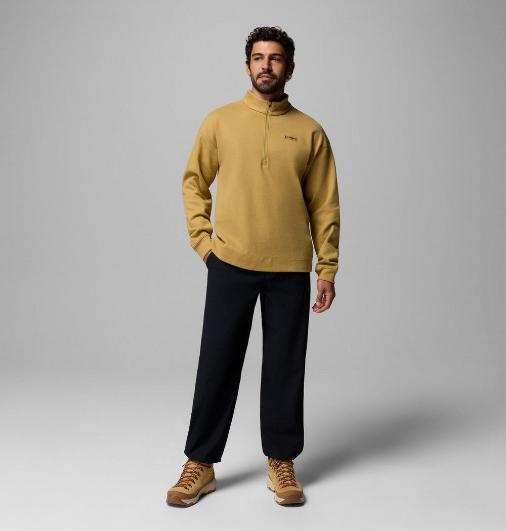 Men's Knit Quarter-Zip Pullover - Beige