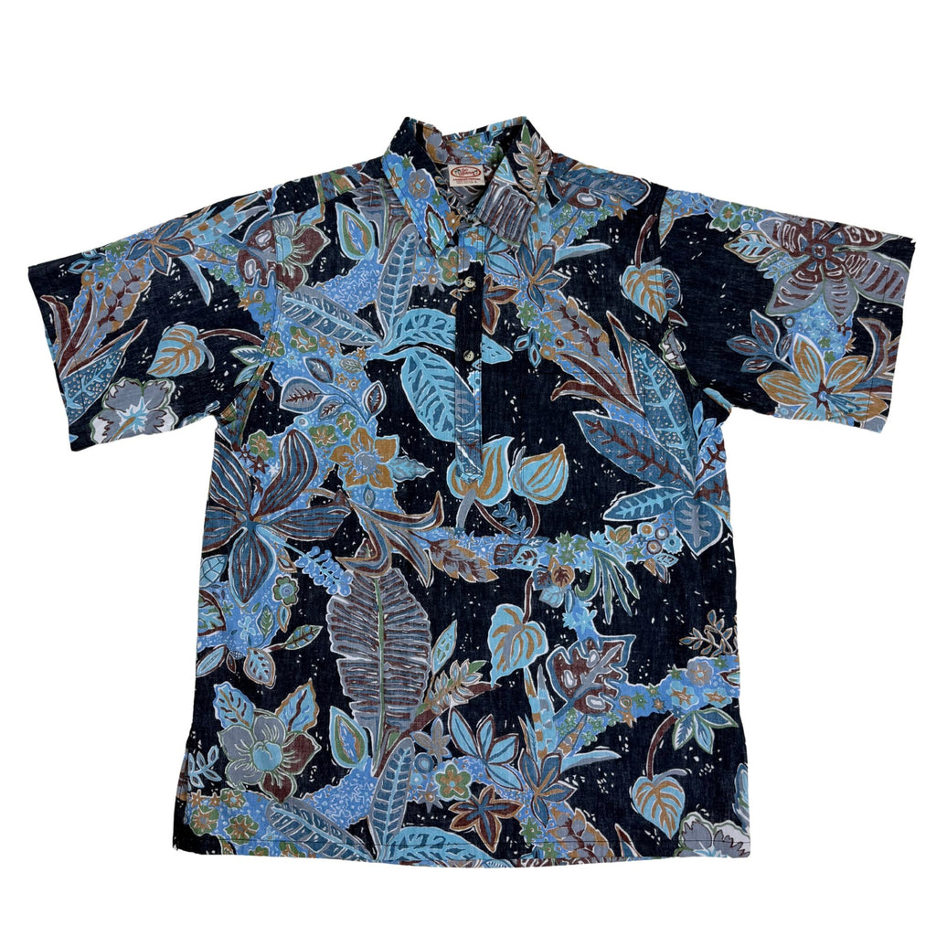 Pua Nui Pullover (Black) Hawaiian Shirts