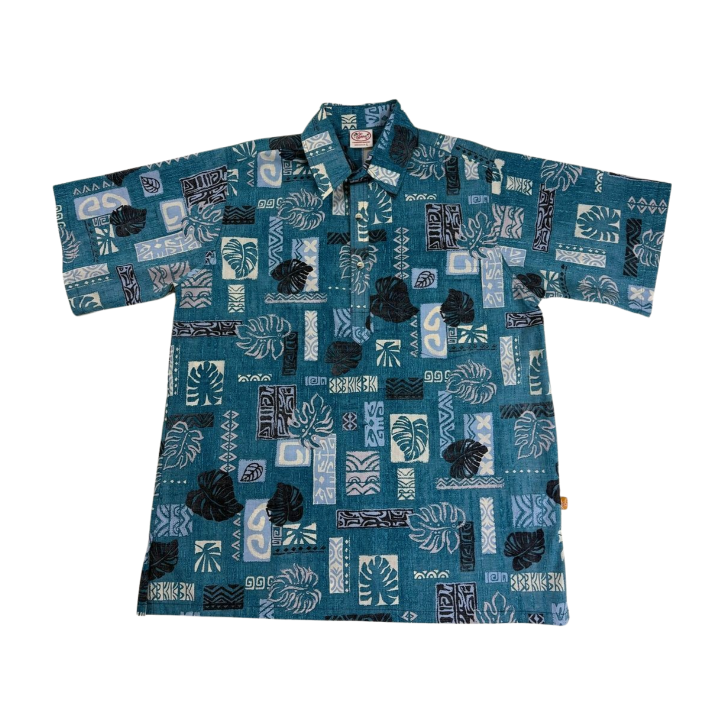 Monsterra Blocks Pullover (Teal) Hawaiian Shirts