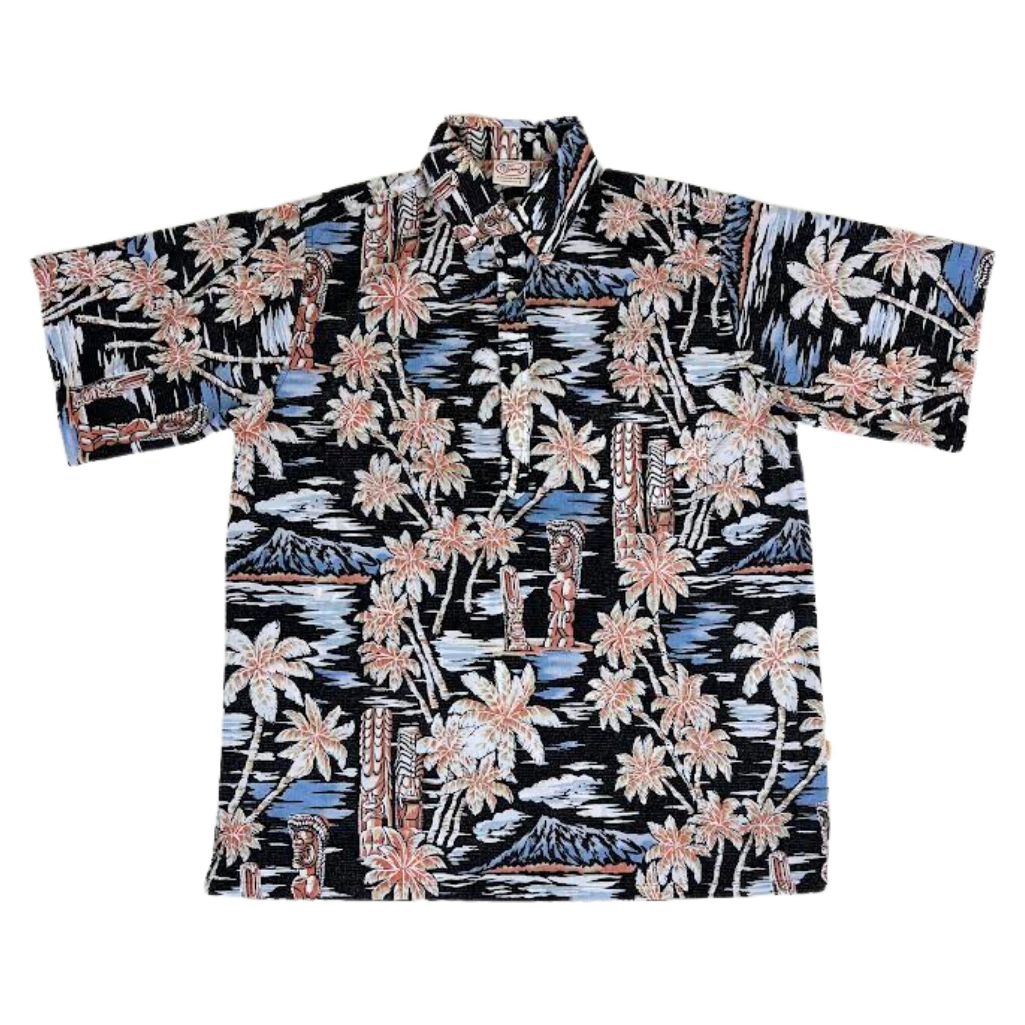 Tiki Sunset Pullover (Black) Hawaiian Shirts