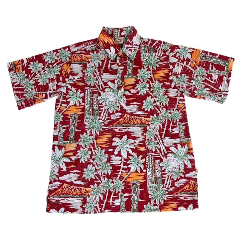 Tiki Sunset Pullover (Red) Hawaiian Shirts