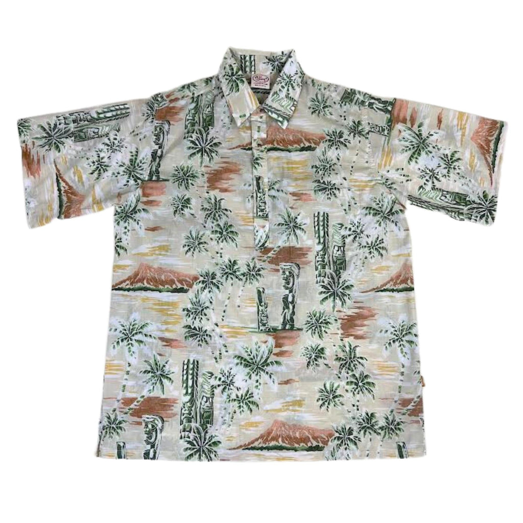 Tiki Sunset Pullover (Sand) Hawaiian Shirts