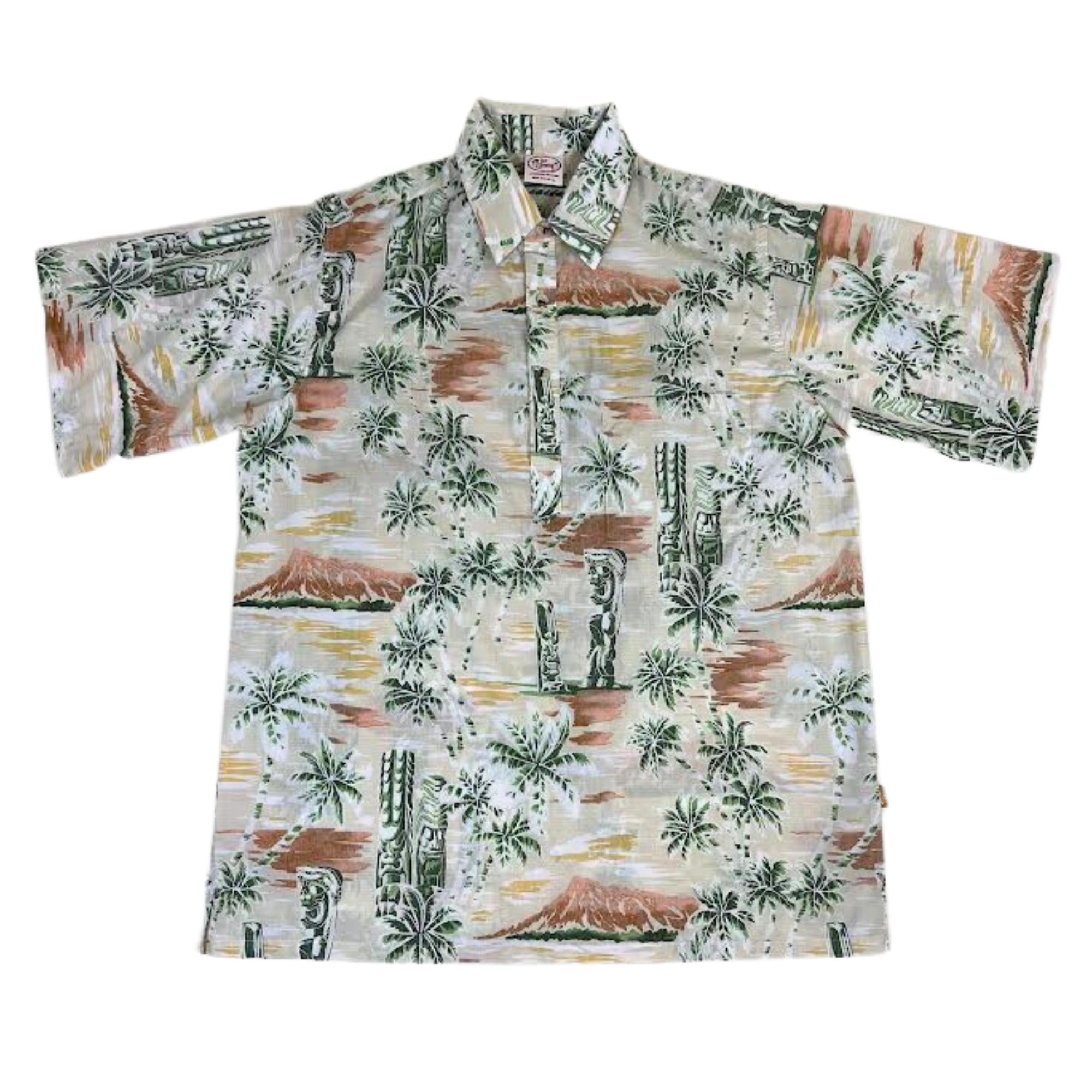 Tiki Sunset Pullover (Sand) Hawaiian Shirts
