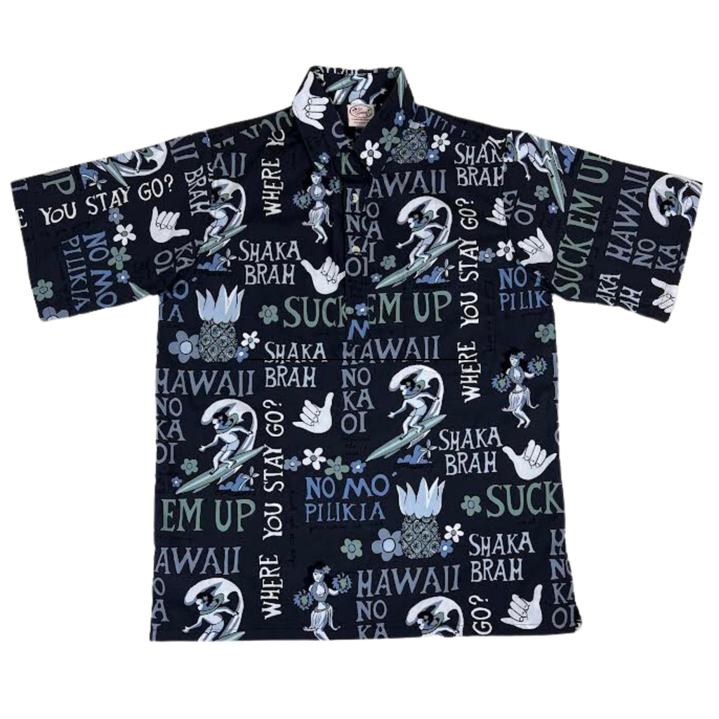 Pidgin English Rightside-Pullover (Black) Hawaiian Shirts