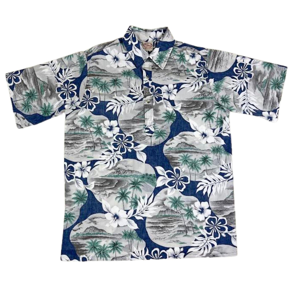 Island Pareo Pullover (Navy) Hawaiian Shirts
