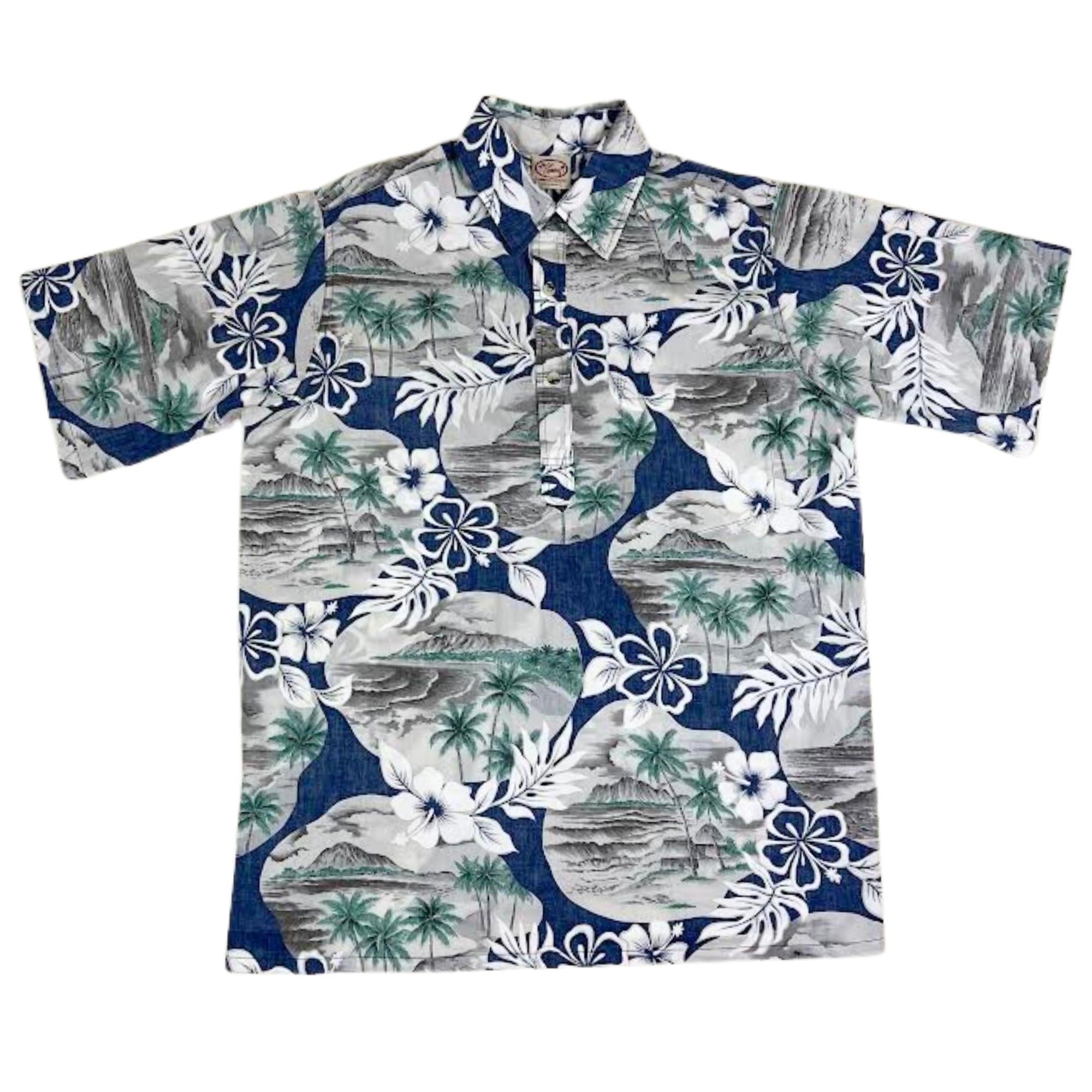 Island Pareo Pullover (Navy) Hawaiian Shirts