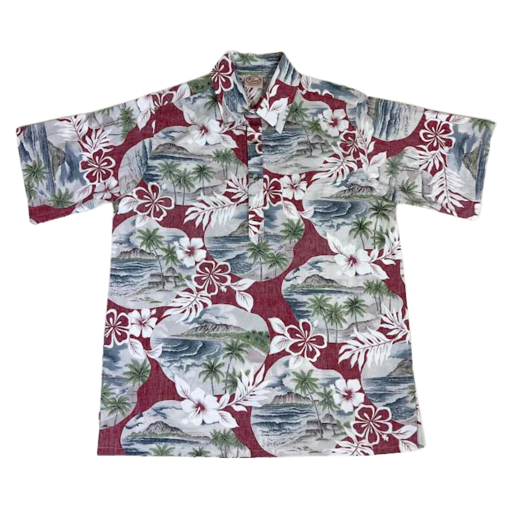 Island Pareo Pullover (Red) Hawaiian Shirts