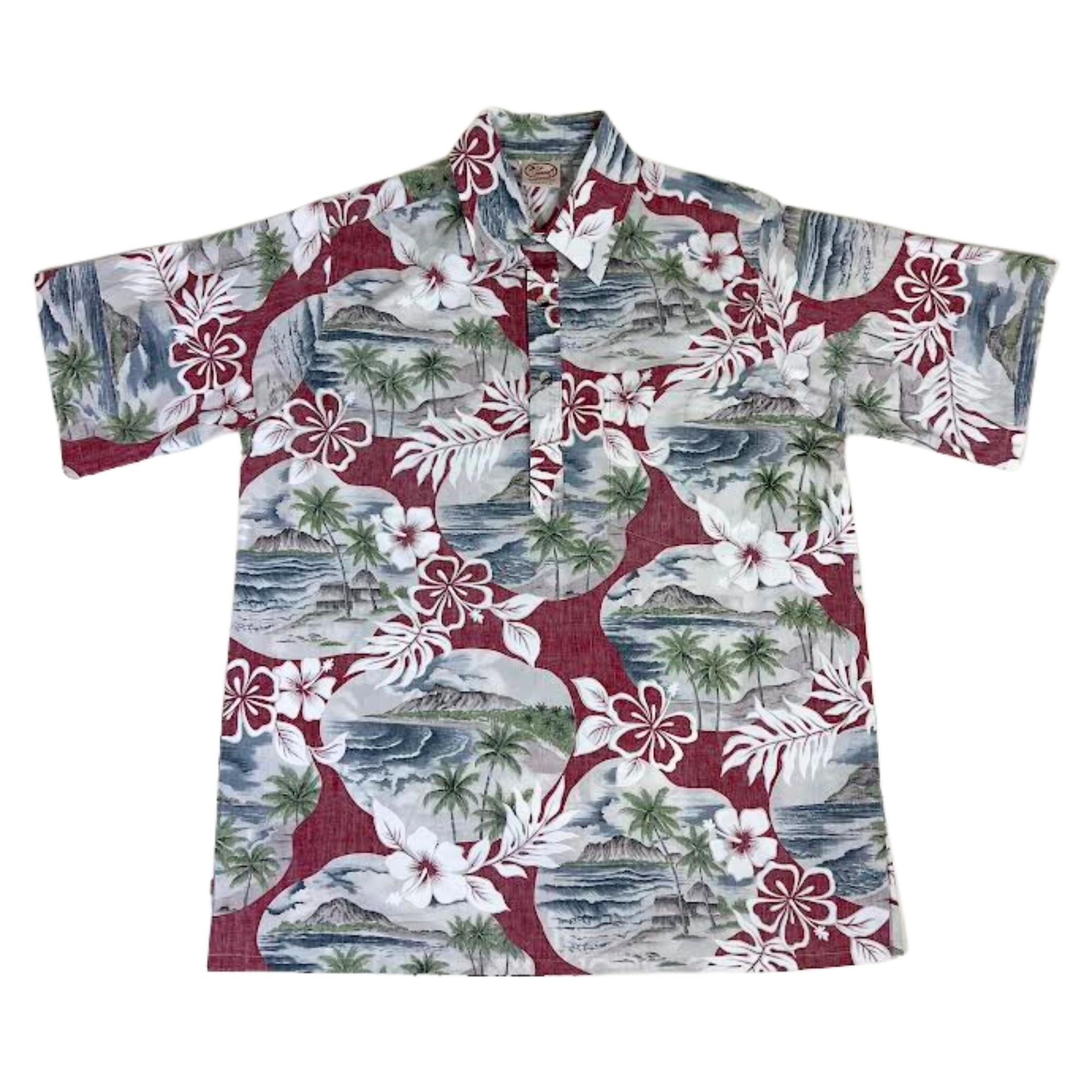 Island Pareo Pullover (Red) Hawaiian Shirts