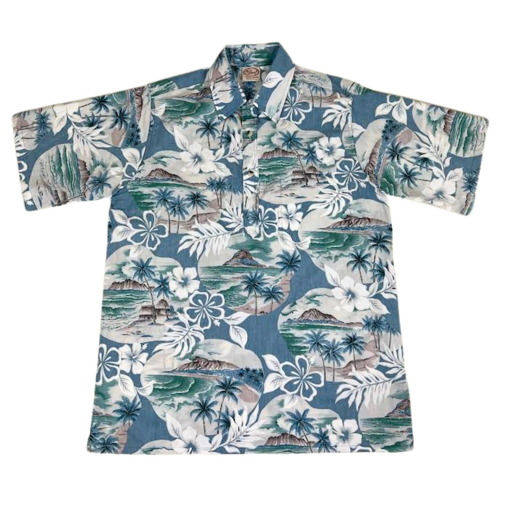 Island Pareo Pullover (Slate) Hawaiian Shirts