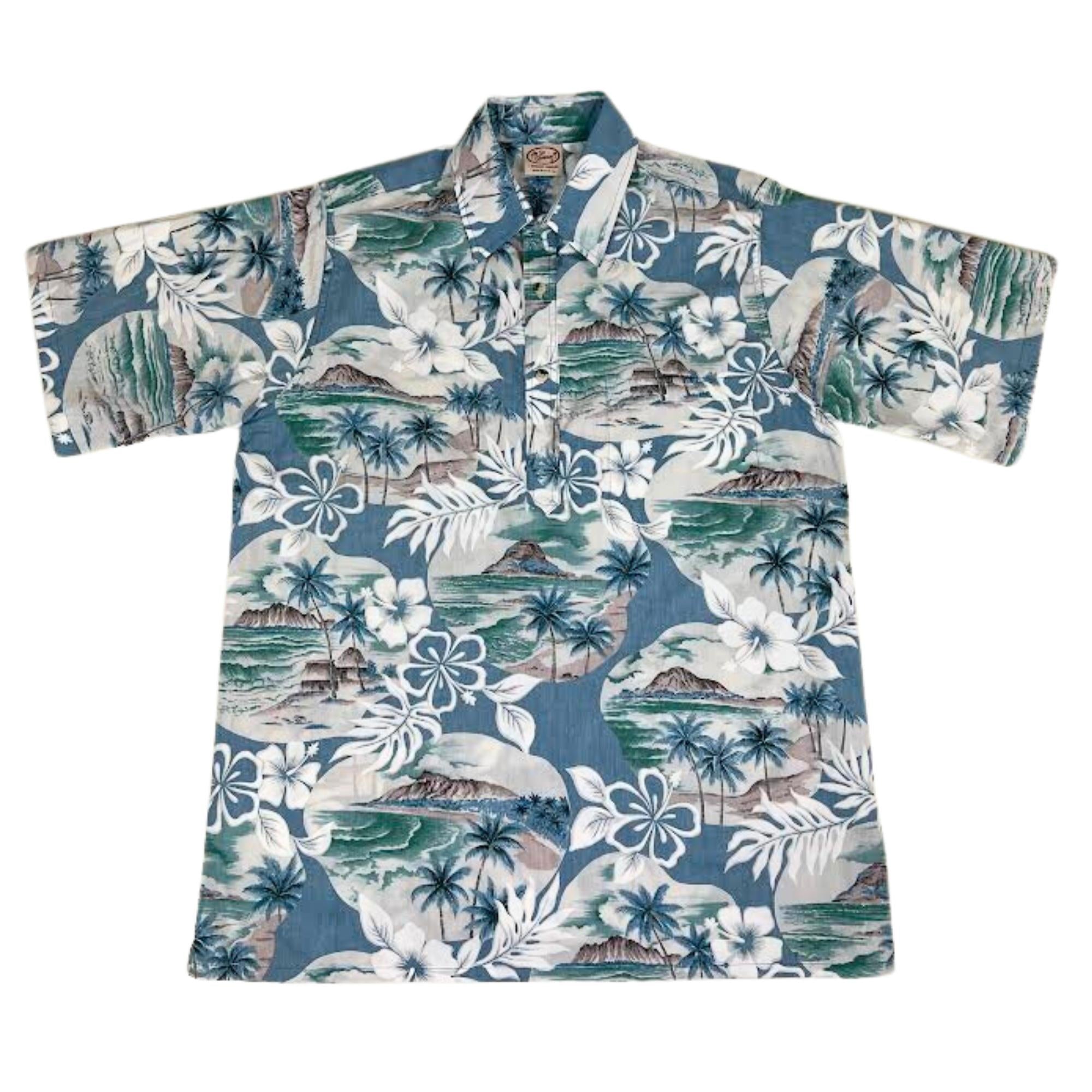 Island Pareo Pullover (Slate) Hawaiian Shirts