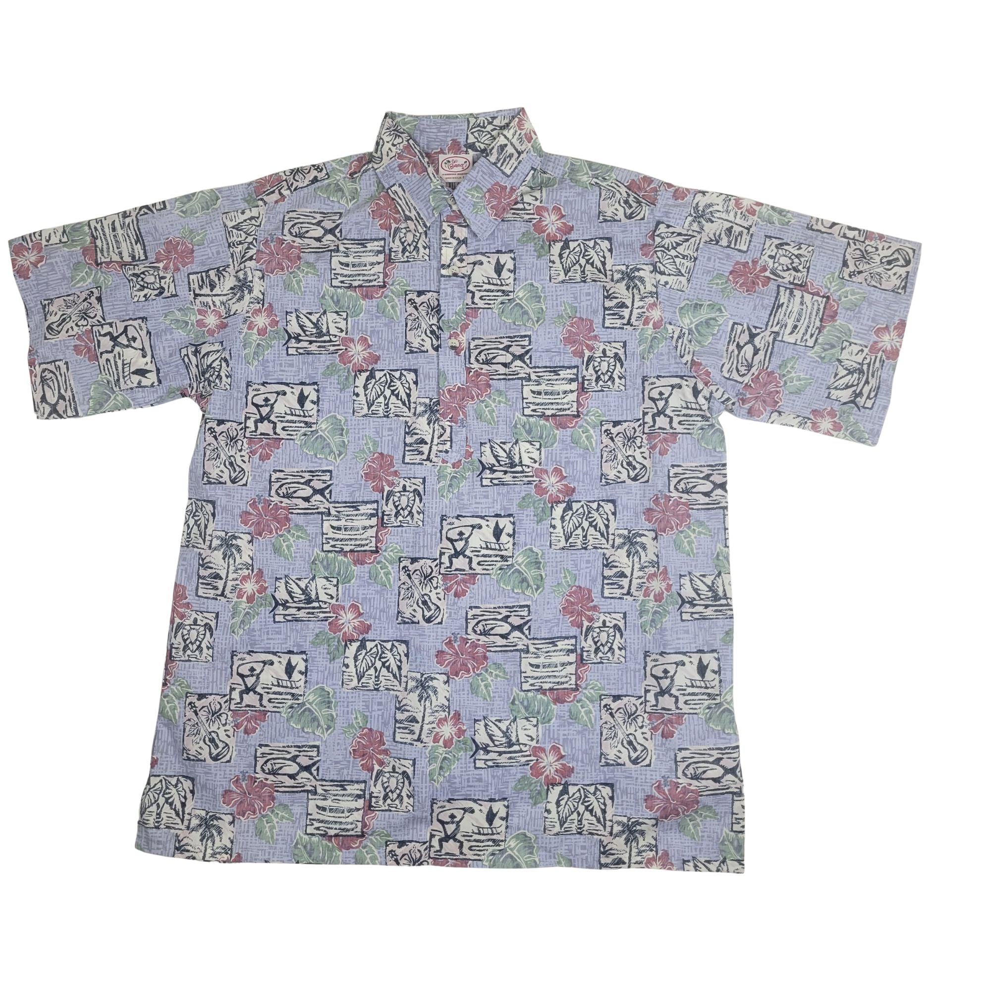 Petro Blocks Pullover (Silver) Hawaiian Shirts