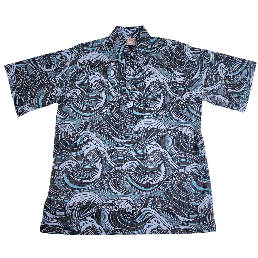 Waves Pullover (Black) Hawaiian Shirts