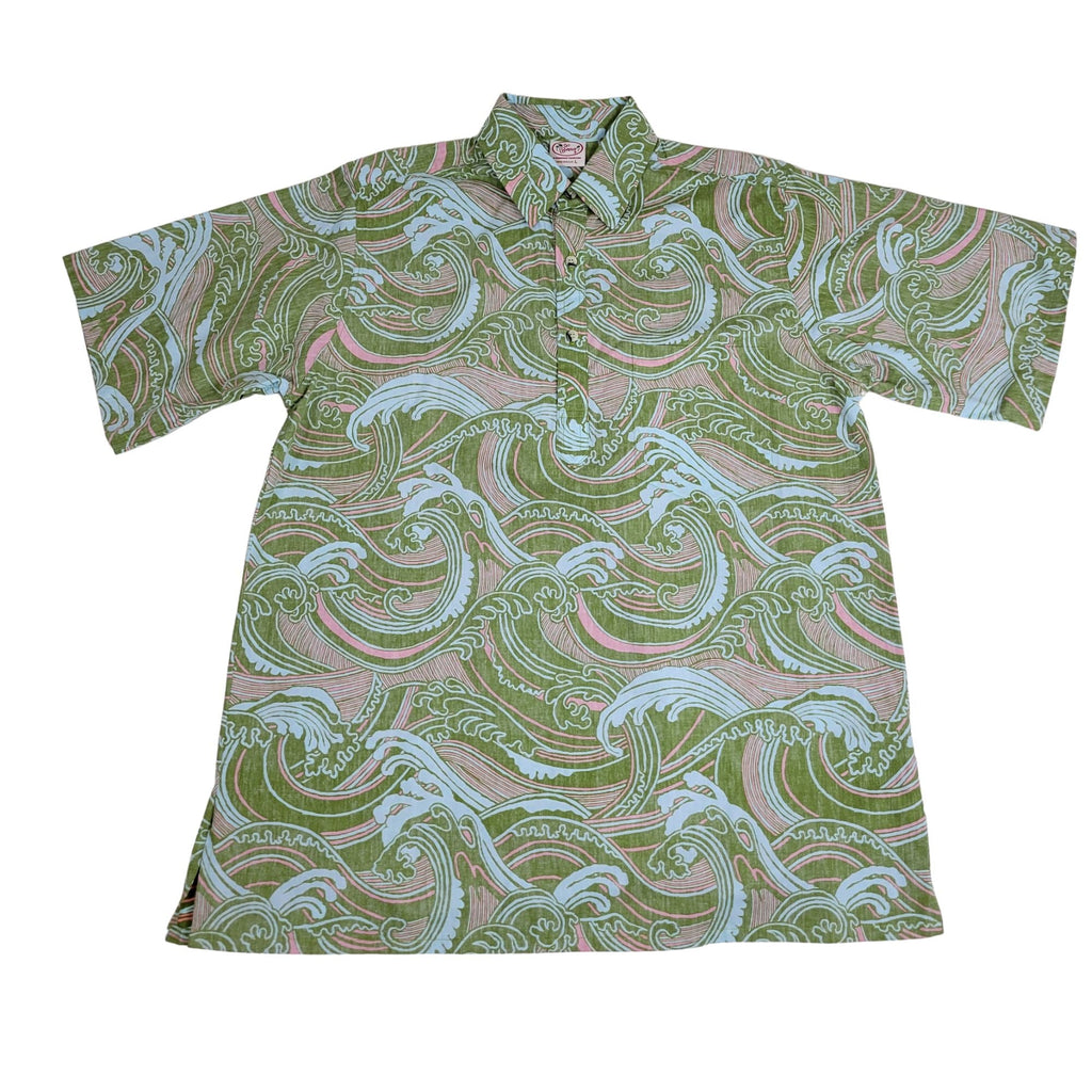 Waves Pullover (Olive) Hawaiian Shirts