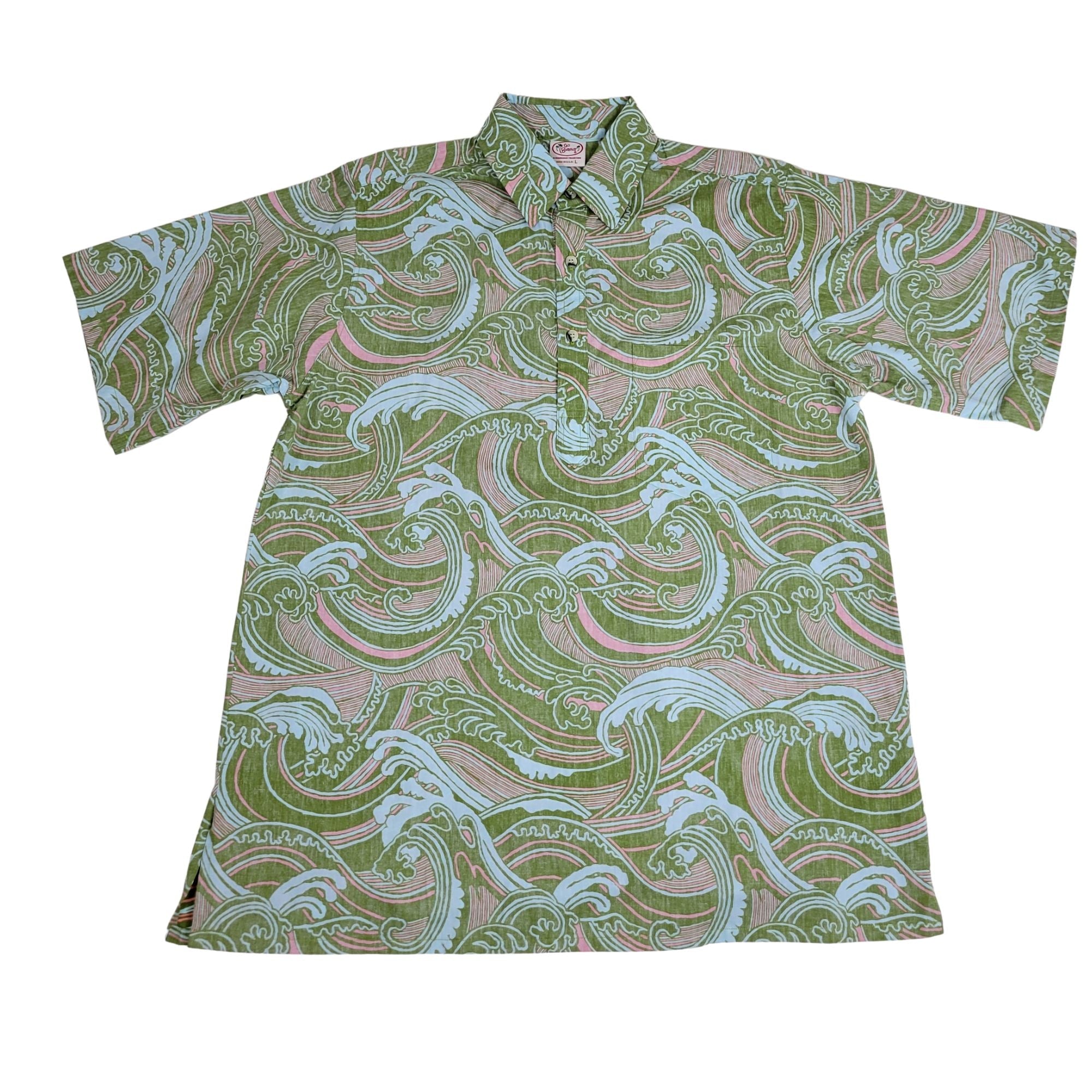 Waves Pullover (Olive) Hawaiian Shirts