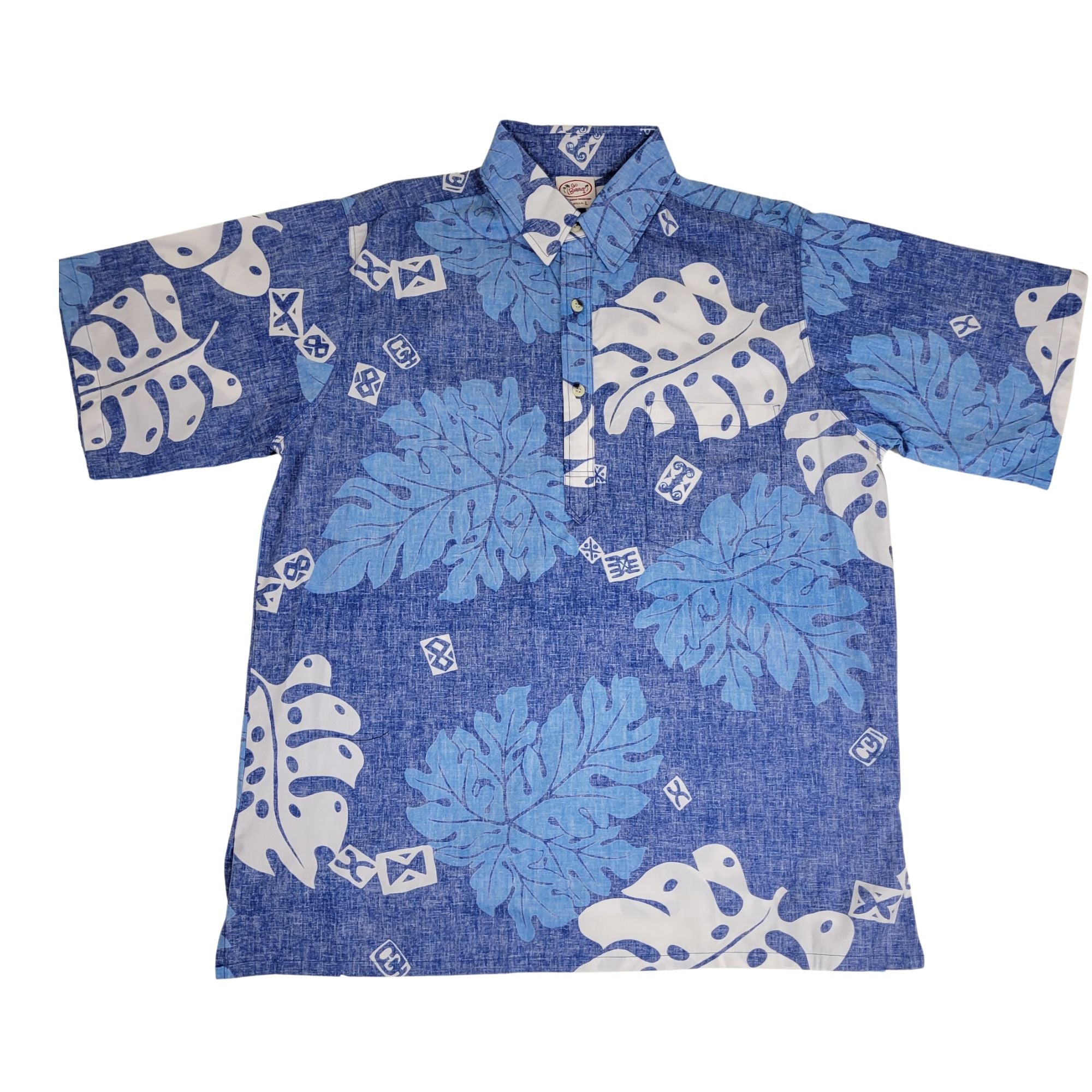 Tahitian Monsterra Pullover (Navy) Hawaiian Shirts