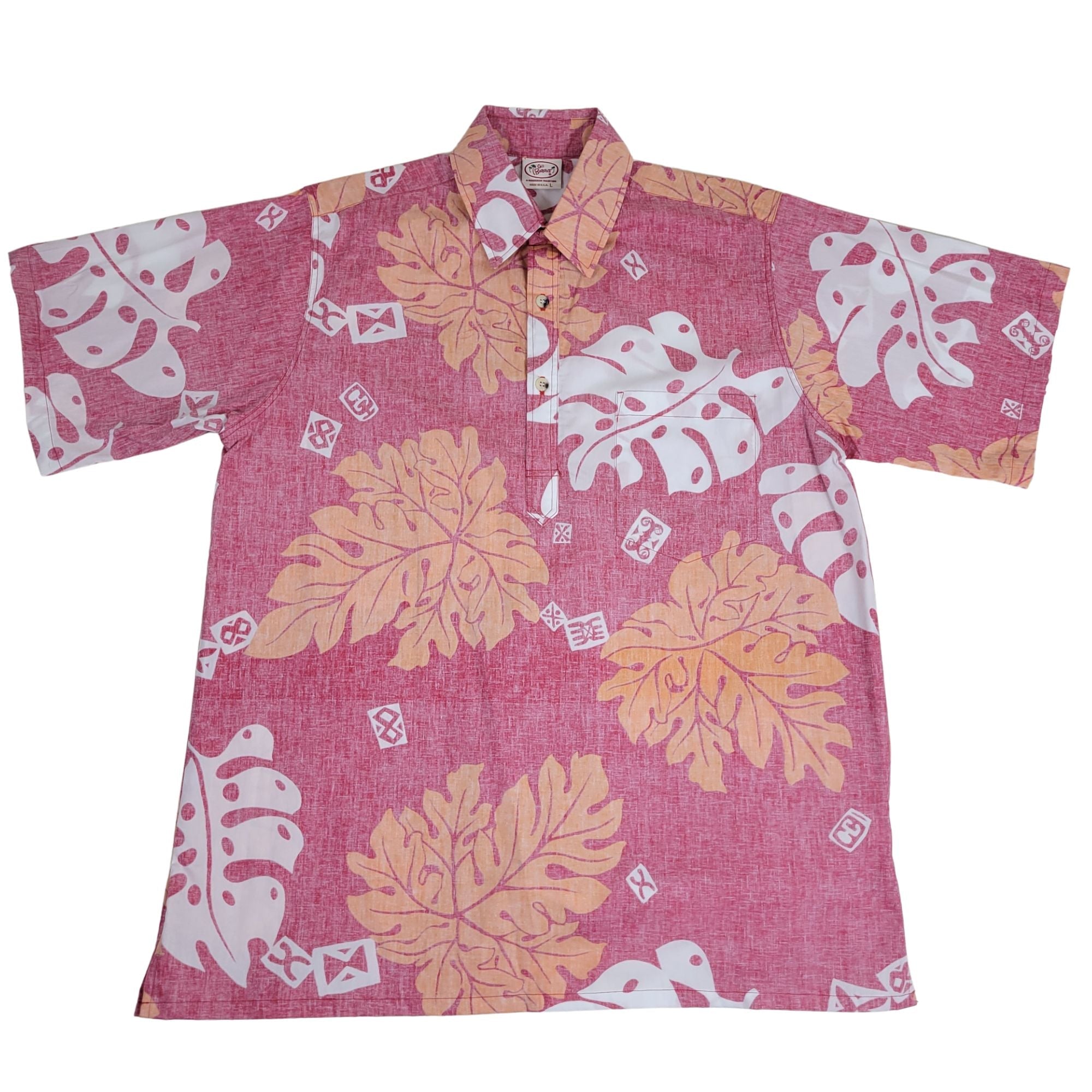 Tahitian Monsterra Pullover (Red) Hawaiian Shirts