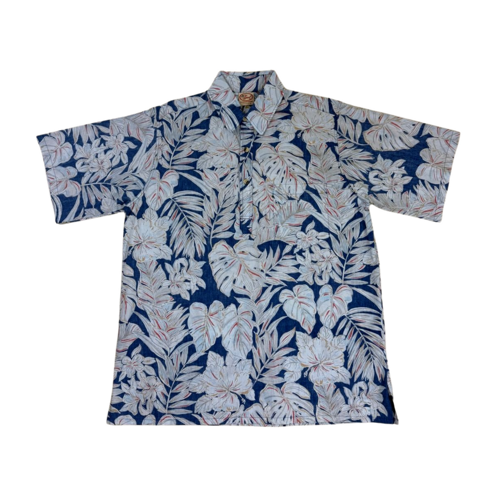 Jungle Leaves Pullover (Navy) Hawaiian Shirts