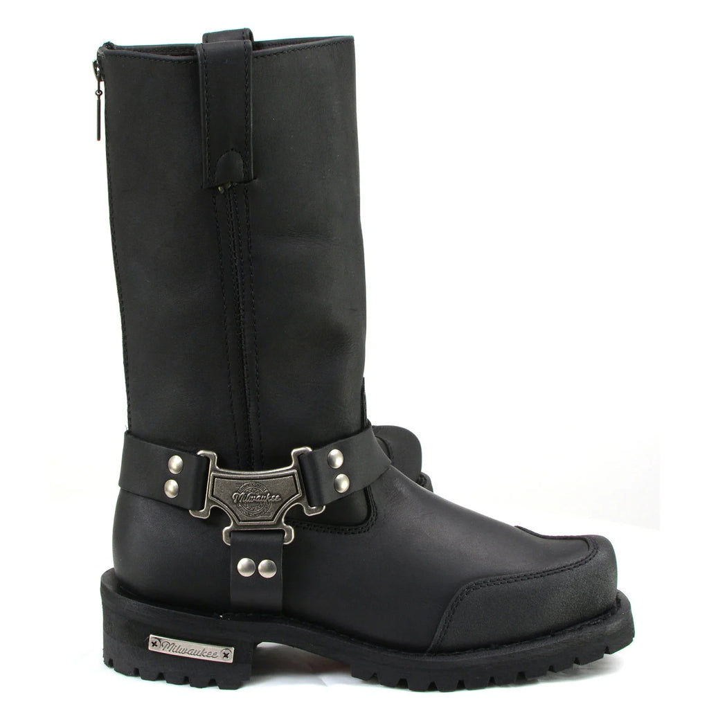 Men's Harness Motorcycle Boots - Black
