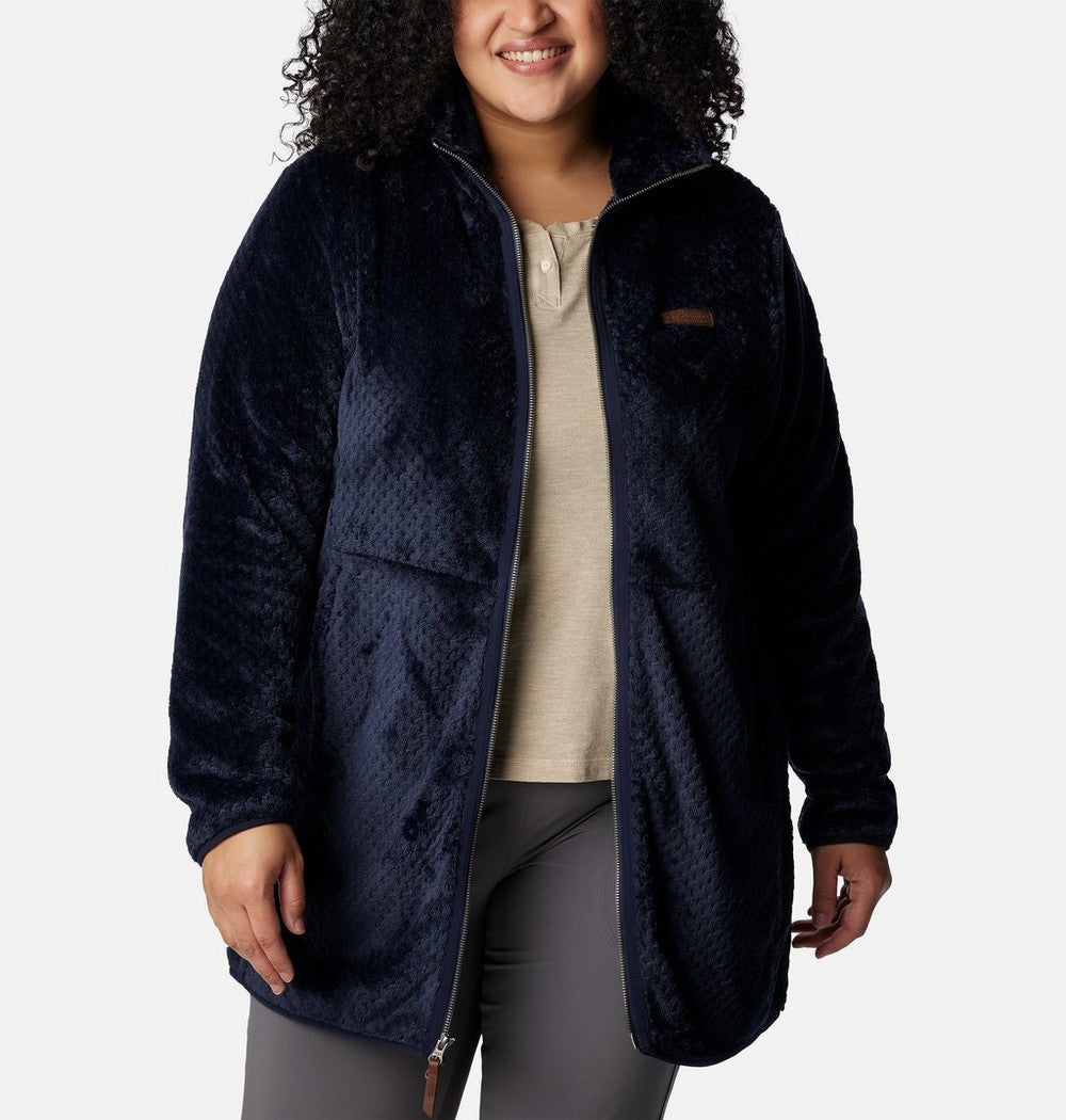 Women's Plus Long Full-Zip Fleece Jacket - Blue