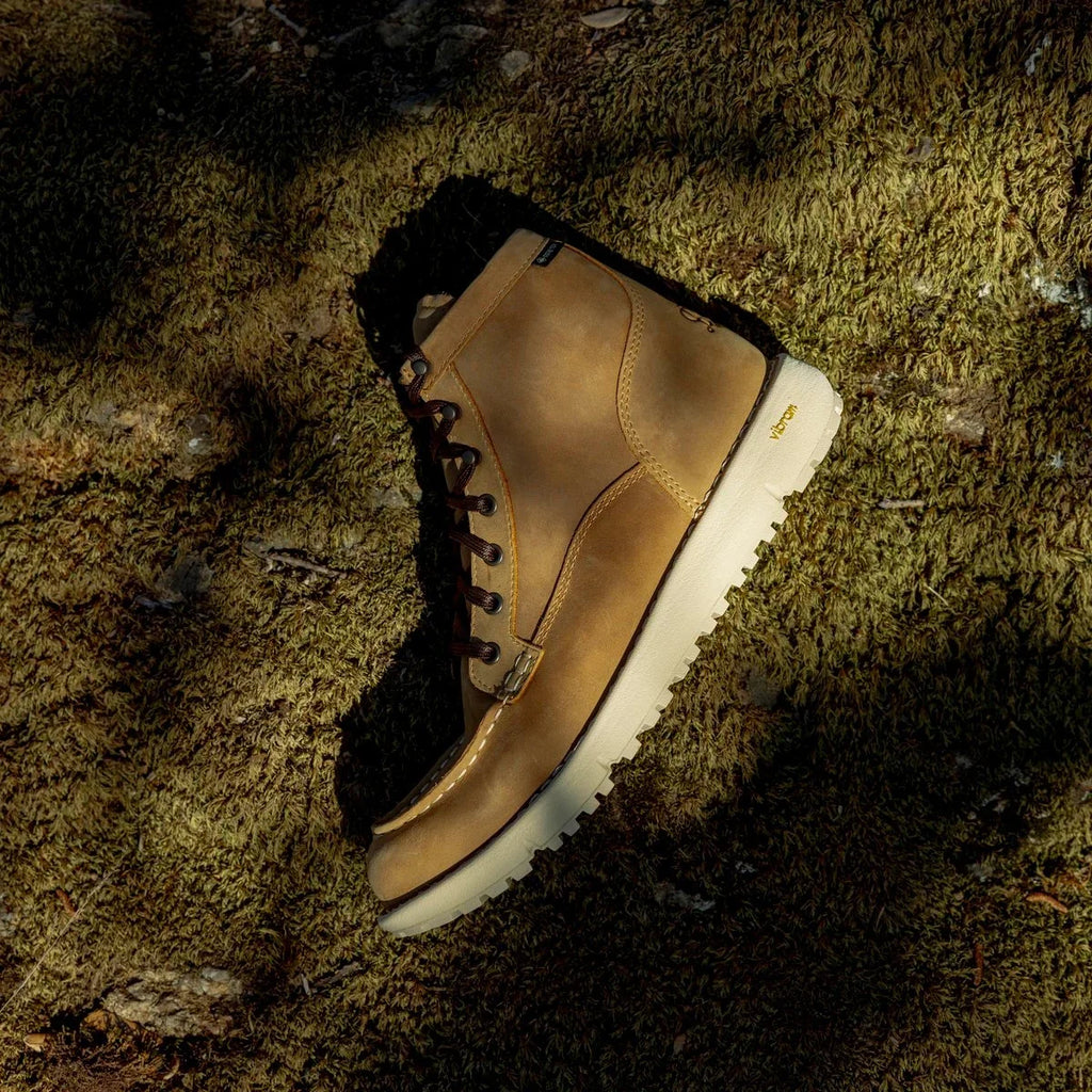 Waterproof Moc Toe Leather Boot - Bone Brown