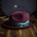 Bespoke Handmade Fedora - Special Hat Band-Dark Burgundy