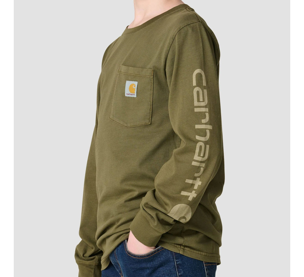 Boys' Garment-Dyed Pocket T-Shirt - Olive