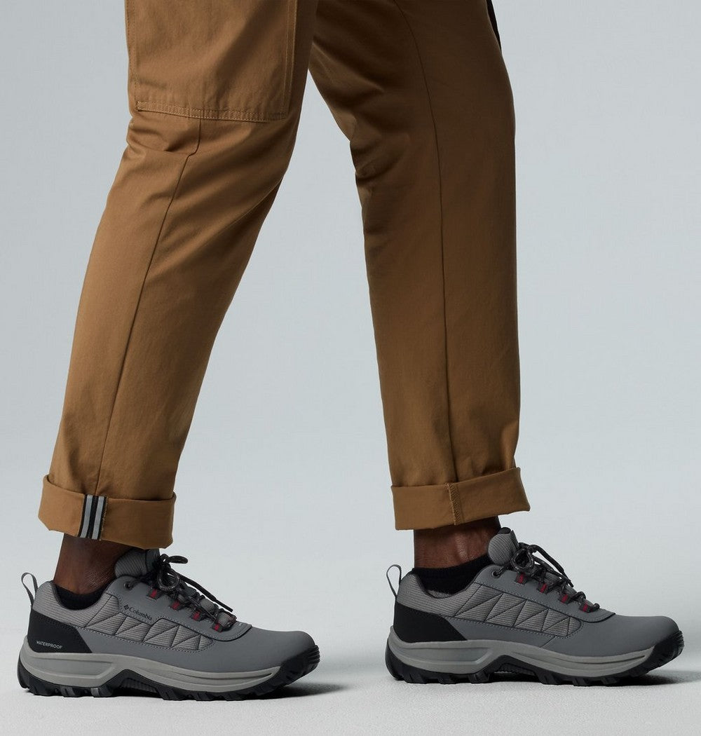 Men's Waterproof Low Hiking Shoe - Gray Red