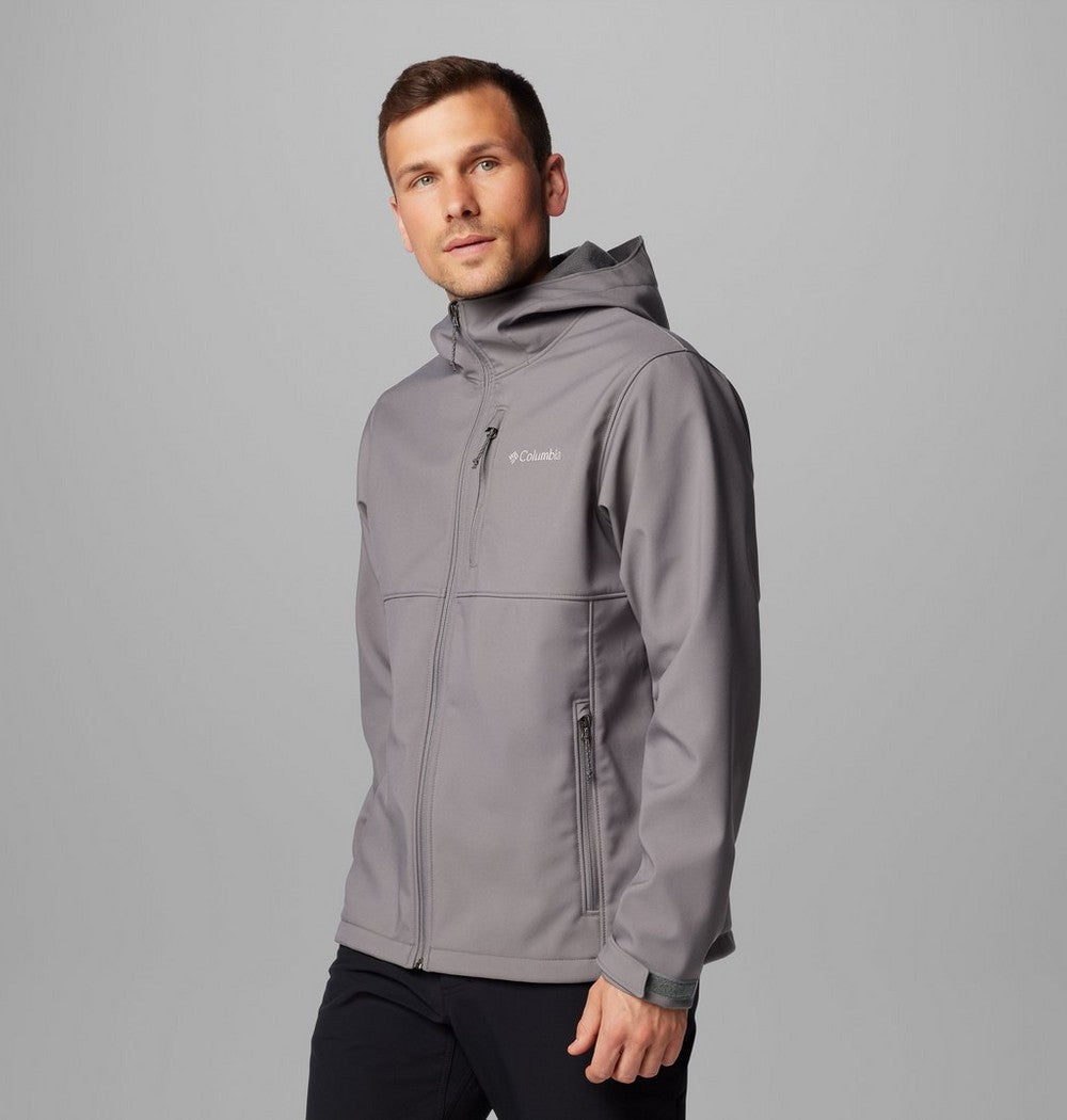 Men's Hooded Softshell Jacket - Brown