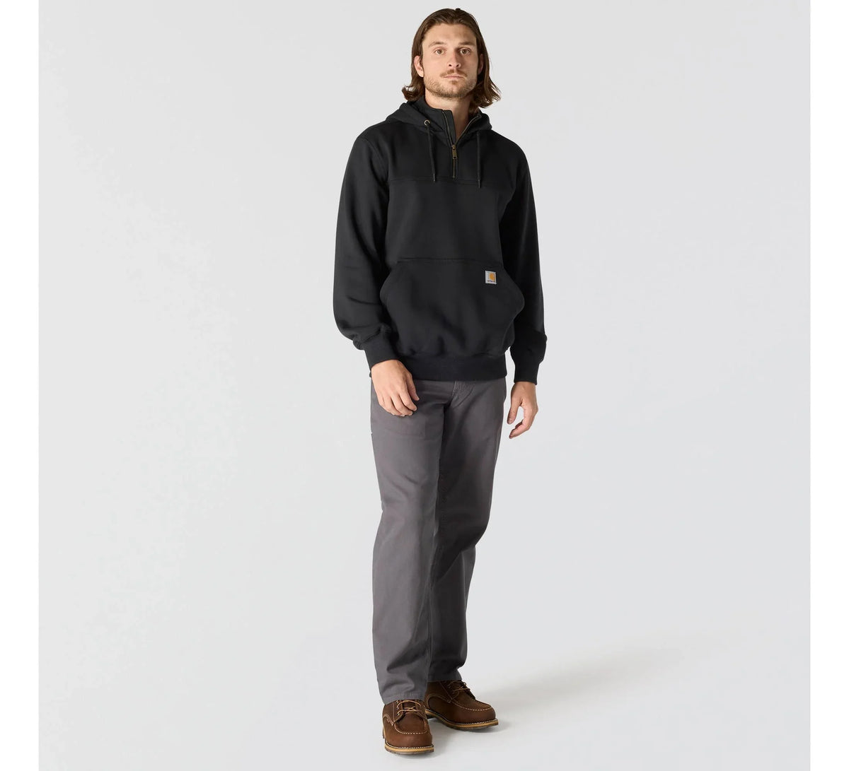 Men's Water-Repellent Quarter-Zip Hoodie - Gray