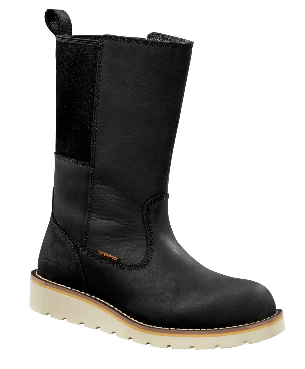 Women's Waterproof 10-Inch Soft Toe Pull-On Boot - Black