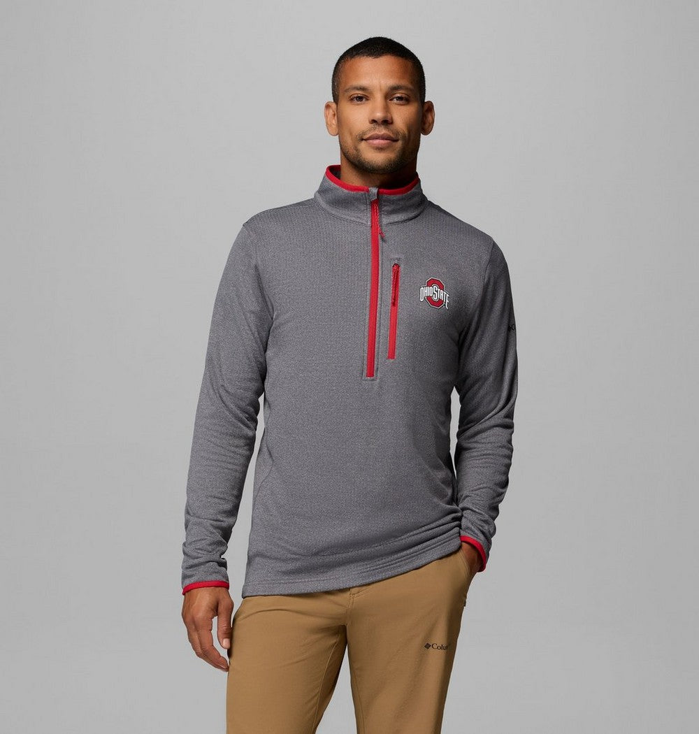 Men's Grid Fleece Half-Zip Pullover - Gray