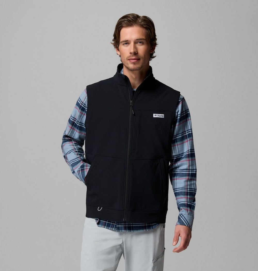 Men's Water-Repellent Stretch Fishing Vest - Black