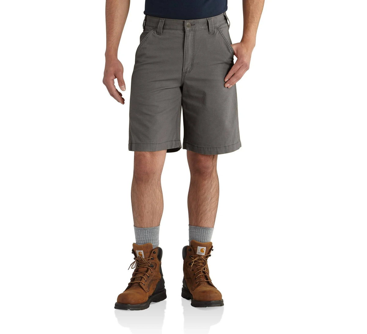 Men's 10-Inch Stretch Canvas Work Shorts - Gravel