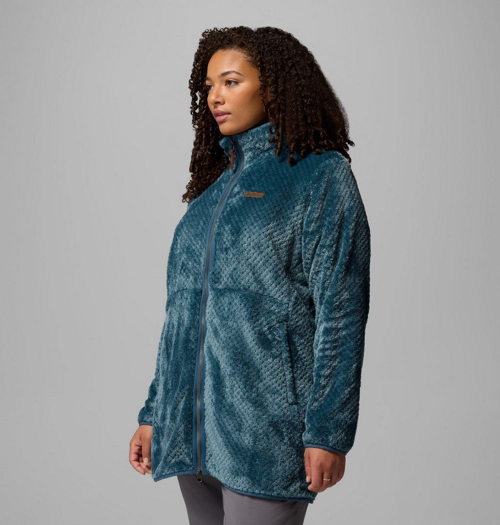 Women's Plus Long Full-Zip Fleece Jacket - Blue