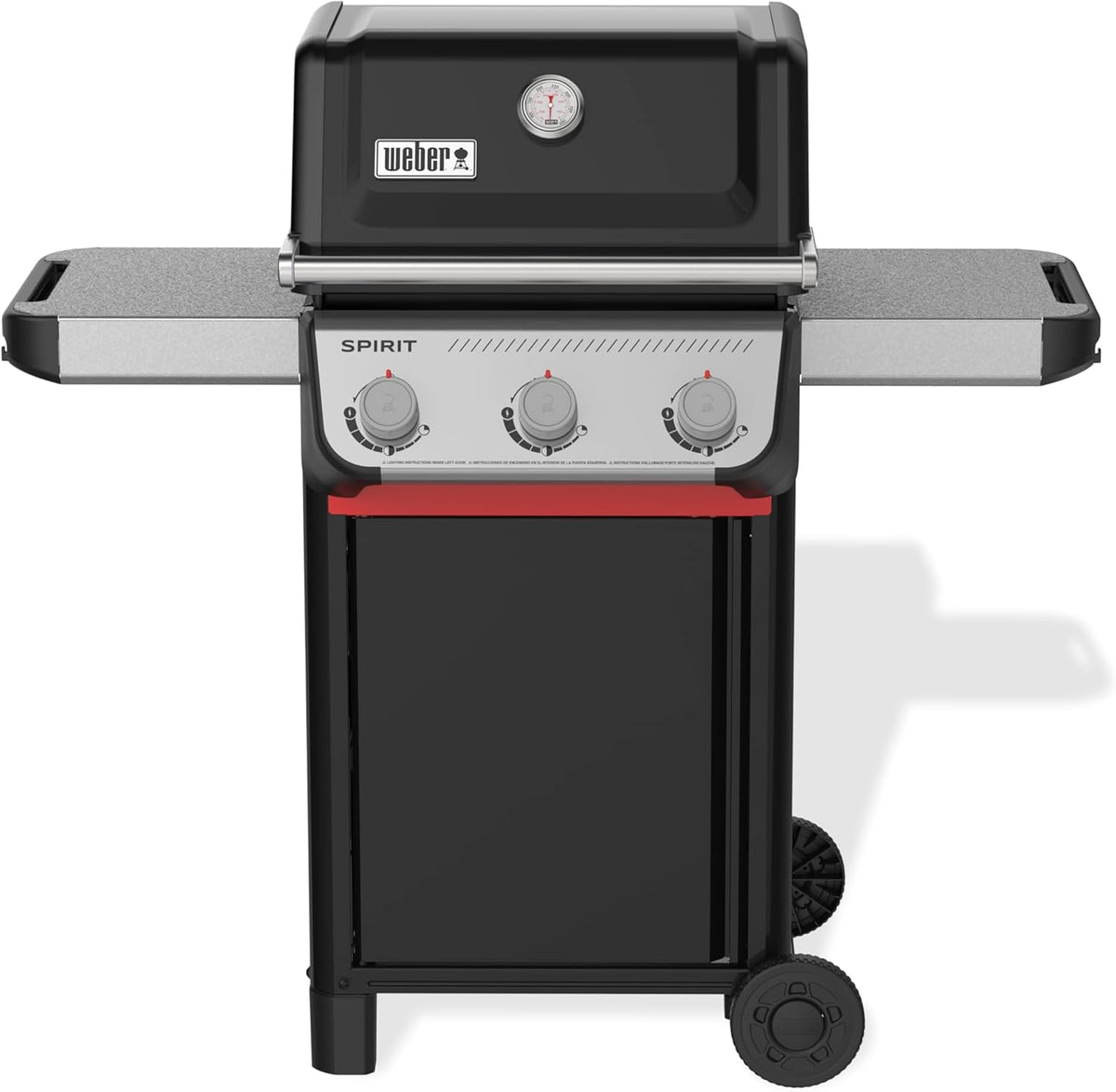Weber Liquid Propane Gas Grill, 3 Burners, Black, Porcelain-Enameled Cast-Iron Grates - Spirit E-310